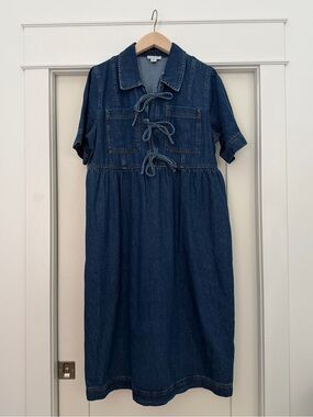 Aligne Denim Bow Dress from Anthropologie